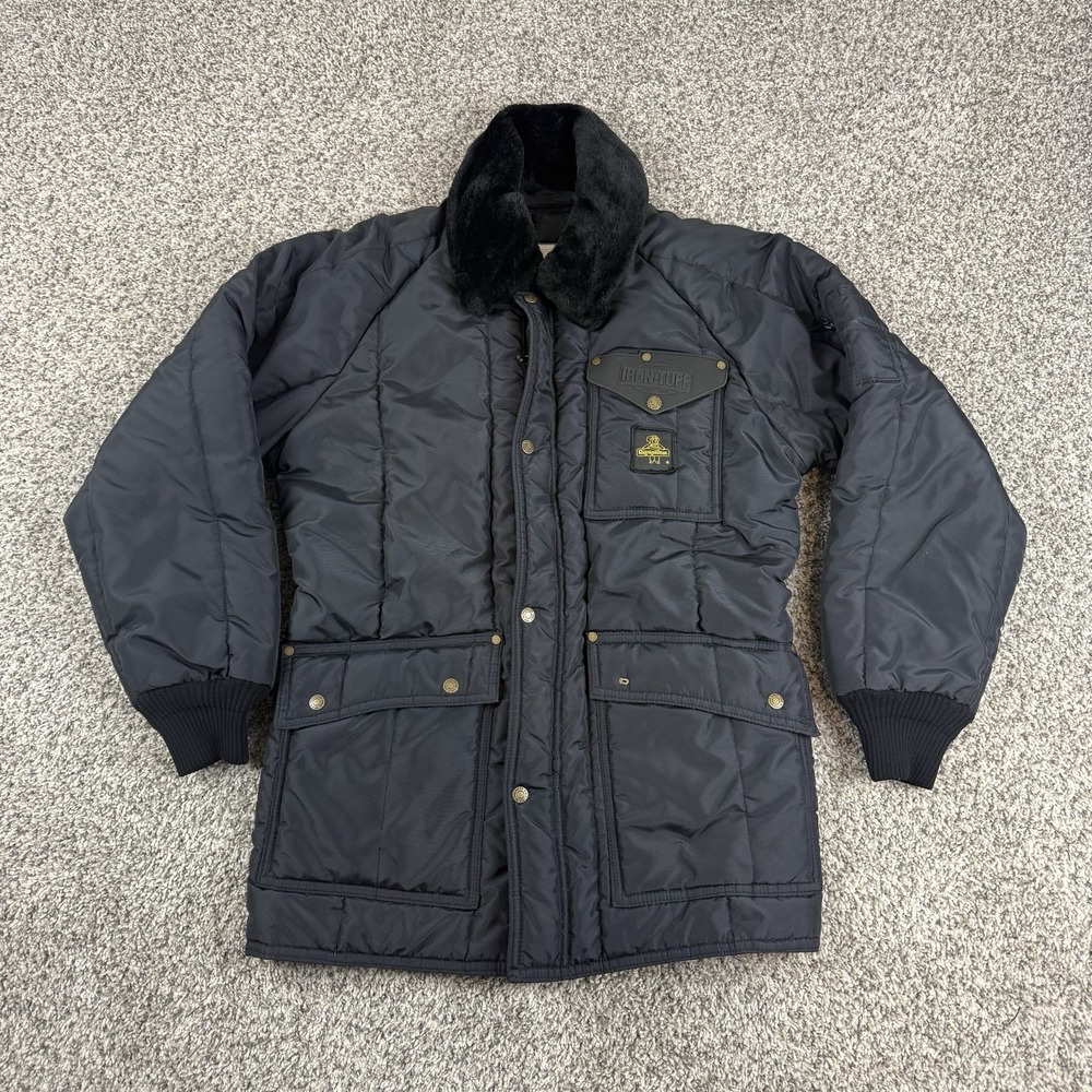 RefrigiWear Iron-Tuff Siberian Cold Weather Jacket Mens Medium Black Full Zip